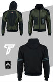 Kevlar Black Cotton Motorcycle Hoodie