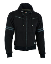 Kevlar Black Cotton Motorcycle Hoodie | Texpeed
