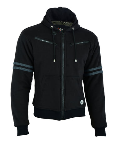 Kevlar Black Cotton Motorcycle Hoodie
