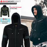 Kevlar Black Cotton Motorcycle Hoodie