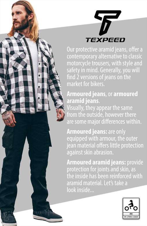 Motorbike Motorcycle Cargo Jeans Trousers Aramid Protective With CE Biker Armour