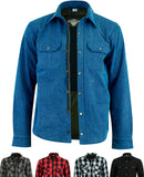 Kevlar Lined Armoured Motorcycle Shirt Jacket