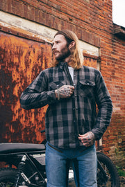 Kevlar Grey Check Motorcycle Shirt