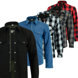 Kevlar Lined Armoured Motorcycle Shirt Jacket