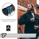 Aramid Lined Armoured Motorcycle Shirt Jacket
