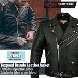 Vintage Brando Black Leather Motorcycle Jacket