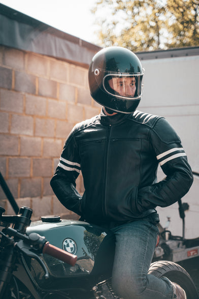 Touring Leather Motorcycle Jacket with CE Armour