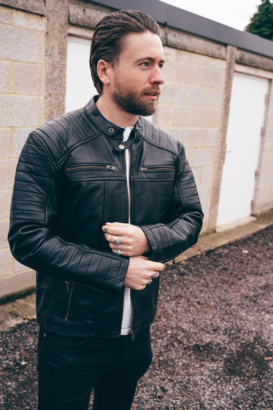 Signature City Casual Black Motorbike Leather Jacket | Texpeed