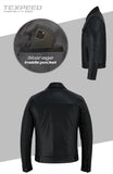 Signature City Casual Black Leather Buttoned Jacket