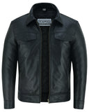Signature City Casual Black Leather Shirt