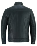 Casual Black Leather Zipped Shirt