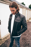 Casual Black Leather Zipped Shirt
