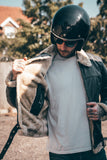 Aviator Pilot Casual Black Leather Fur Jacket