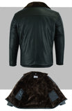 Aviator Pilot Casual Leather Brown Fur Jacket