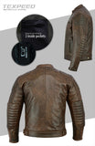 Touring Brown Leather Motorcycle Jacket