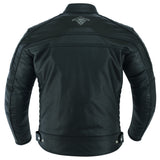 Two Tone Black Leather Motorcycle Jacket