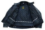 Two Tone Black Leather Motorcycle Jacket