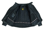 Twin Zipped Black Leather Motorcycle Jacket