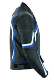 Racing Blue Leather Motorcycle Jacket