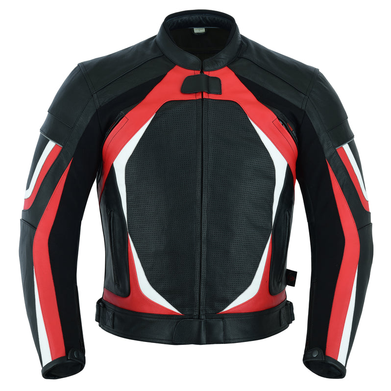 Racing Red Leather Motorcycle Jacket | Texpeed