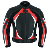 Racing Inspired Leather Motorcycle Jacket