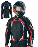 Racing Inspired Leather Motorcycle Jacket