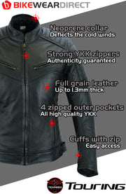 Womens Sturgis Black Leather Motorcycle Jacket | Texpeed