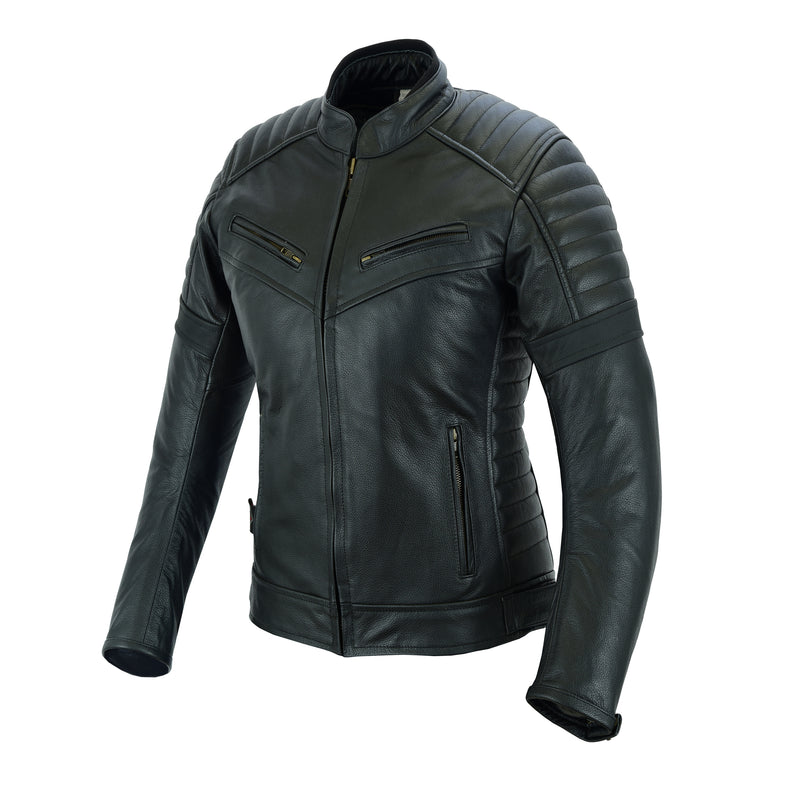 Womens Sturgis Black Leather Motorcycle Jacket | Texpeed