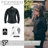 Womens Sturgis Black Leather Motorcycle Jacket