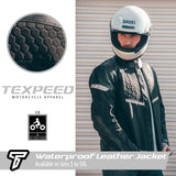 Waterproof Black Leather Motorcycle Jacket