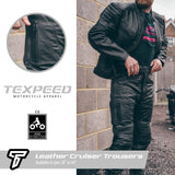 Cruiser Black Leather Motorcycle Trousers