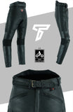 Cruiser Black Leather Motorcycle Trousers