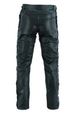 Laced Black Leather Motorcycle Trousers
