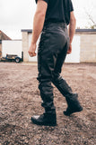 Laced Black Leather Motorcycle Trousers