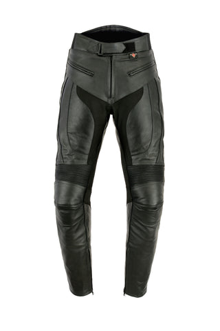RS Black Leather Motorcycle Trousers