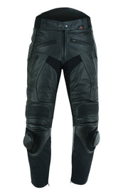 Sliding Black Leather Motorcycle Trousers | Texpeed