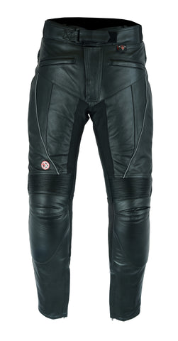 Waterproof Black Leather Motorcycle Trousers