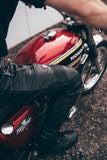 Waterproof Black Leather Motorcycle Trousers