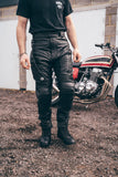 Waterproof Black Leather Motorcycle Trousers