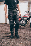 Waterproof Black Leather Motorcycle Trousers