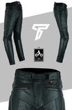 Waterproof Black Leather Motorcycle Trousers
