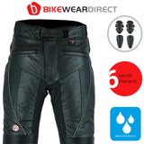 Waterproof Black Leather Motorcycle Trousers