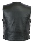 Leather Waistcoat Motorbike Fish Hook Clip Braided Laced Biker Motorcycle Vest