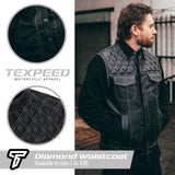 Diamond Leather Motorcycle Waistcoat