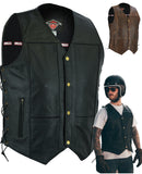 Laced Leather Motorcycle Waistcoat
