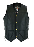 Laced Leather Motorcycle Waistcoat