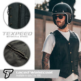 Laced Leather Motorcycle Waistcoat