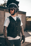 Laced Leather Motorcycle Waistcoat