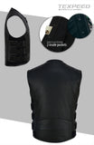 Military Leather Motorcycle Waistcoat