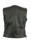 Womens Ladies Leather Waistcoat Motorcycle Biker Motorbike Fitted Cut With Laces